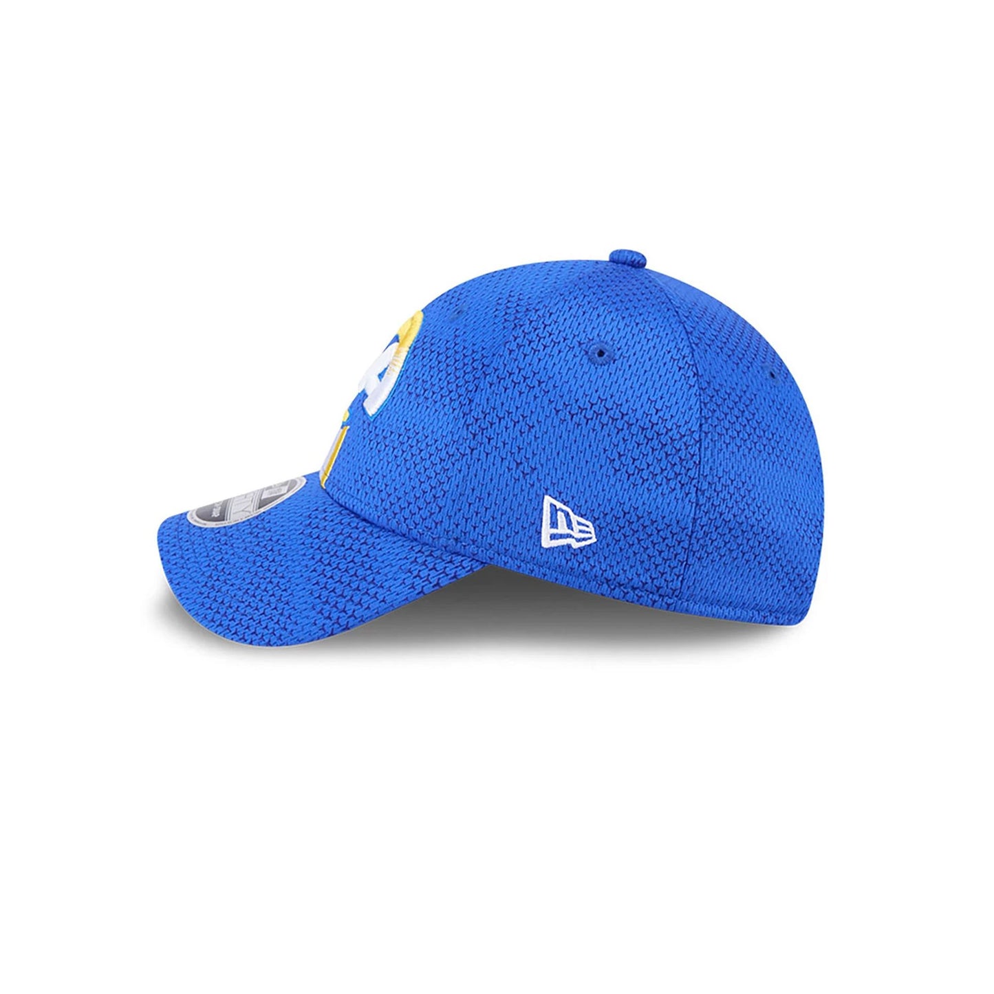 This is a LA Rams NFL Sideline 2024 Bright Blue 9FORTY Stretch Snap Cap 7