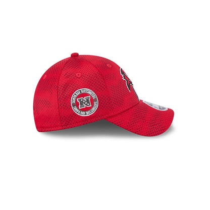 This is a Tampa Bay Buccaneers NFL Sideline 2024 Red 9FORTY Stretch Snap Cap 6