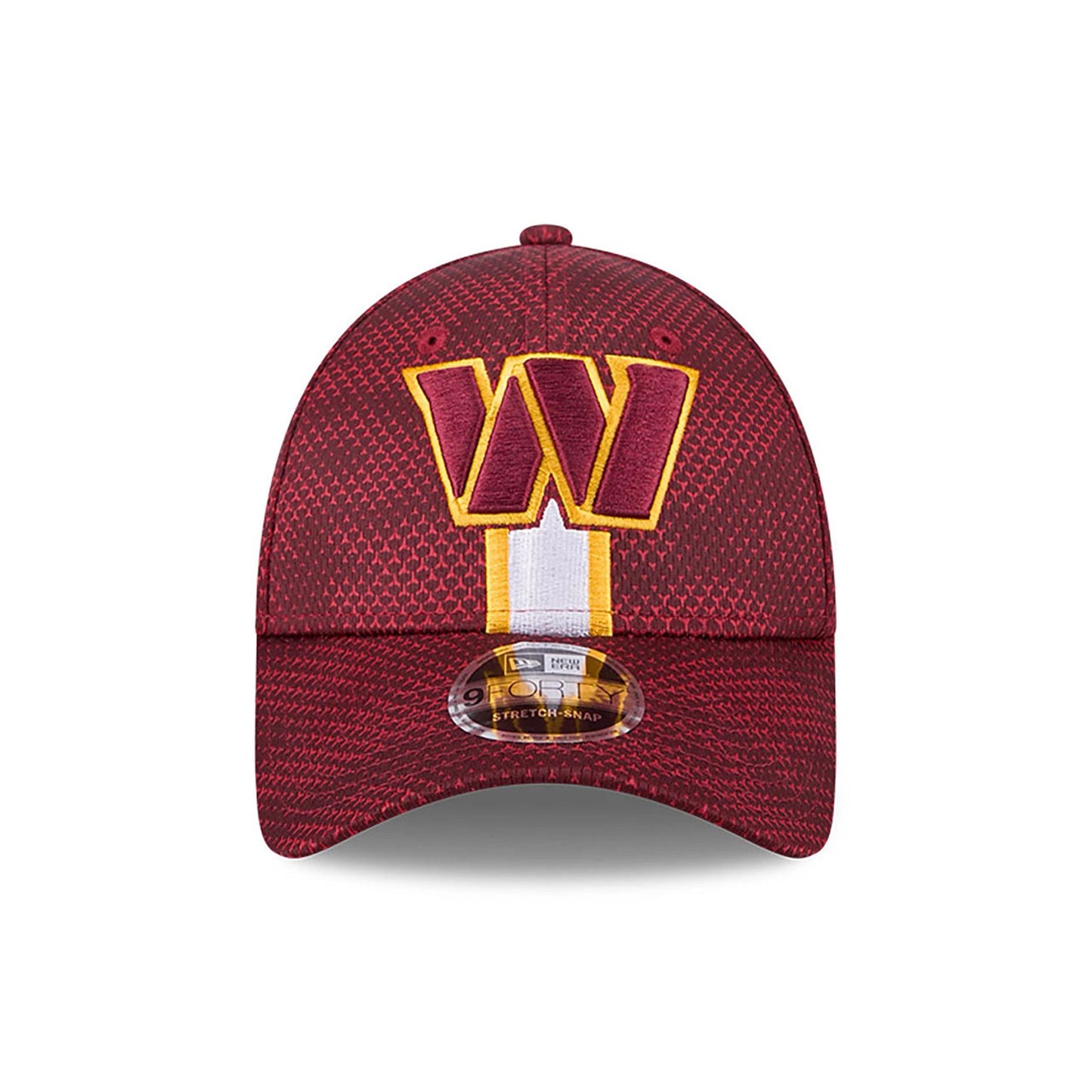 This is a Washington Commanders NFL Sideline 2024 Dark Red 9FORTY Stretch Snap Cap 2