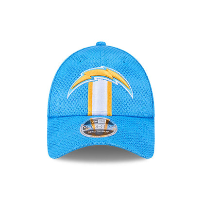 This is a LA Chargers NFL Sideline 2024 Blue 9FORTY Stretch Snap Cap 2