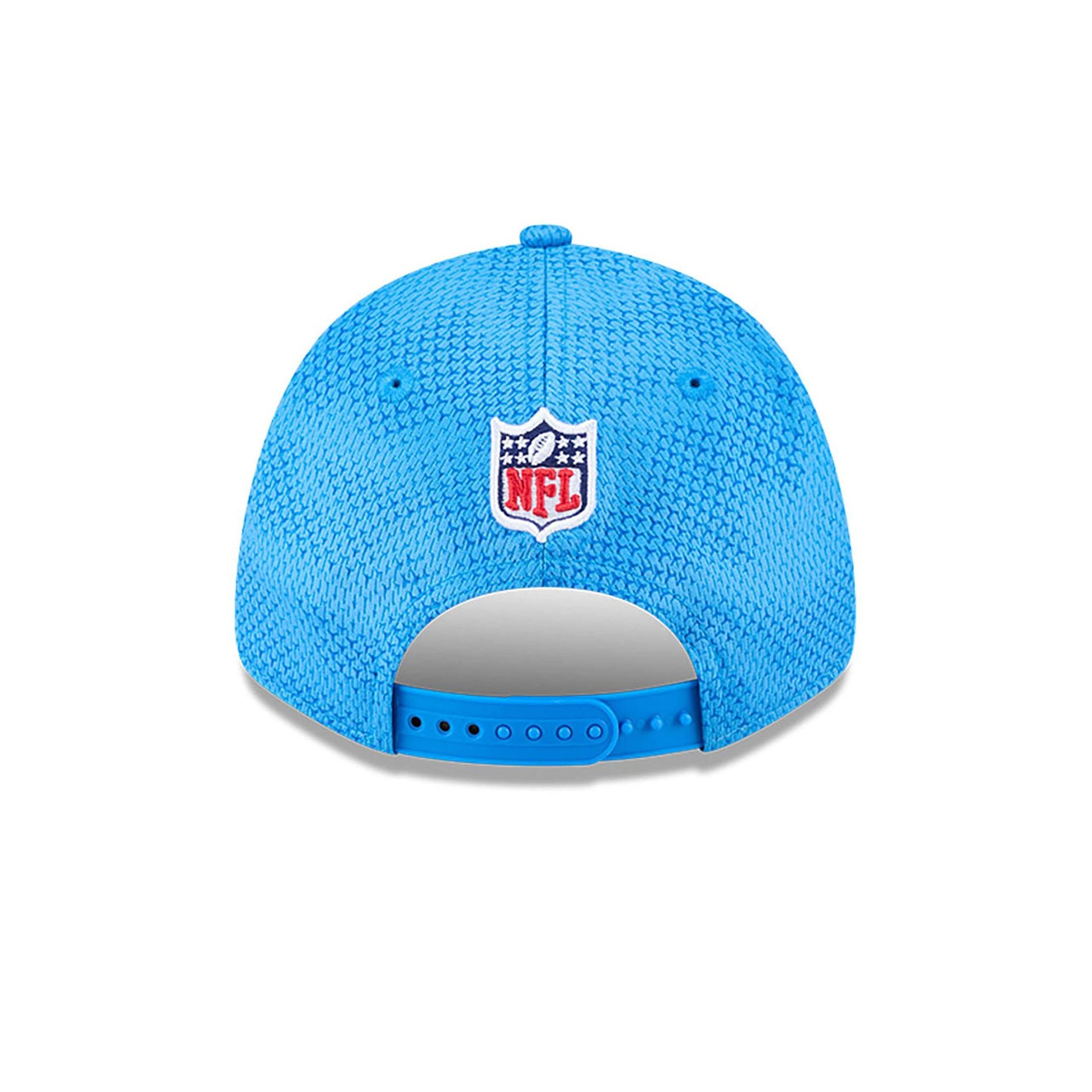 This is a LA Chargers NFL Sideline 2024 Blue 9FORTY Stretch Snap Cap 5