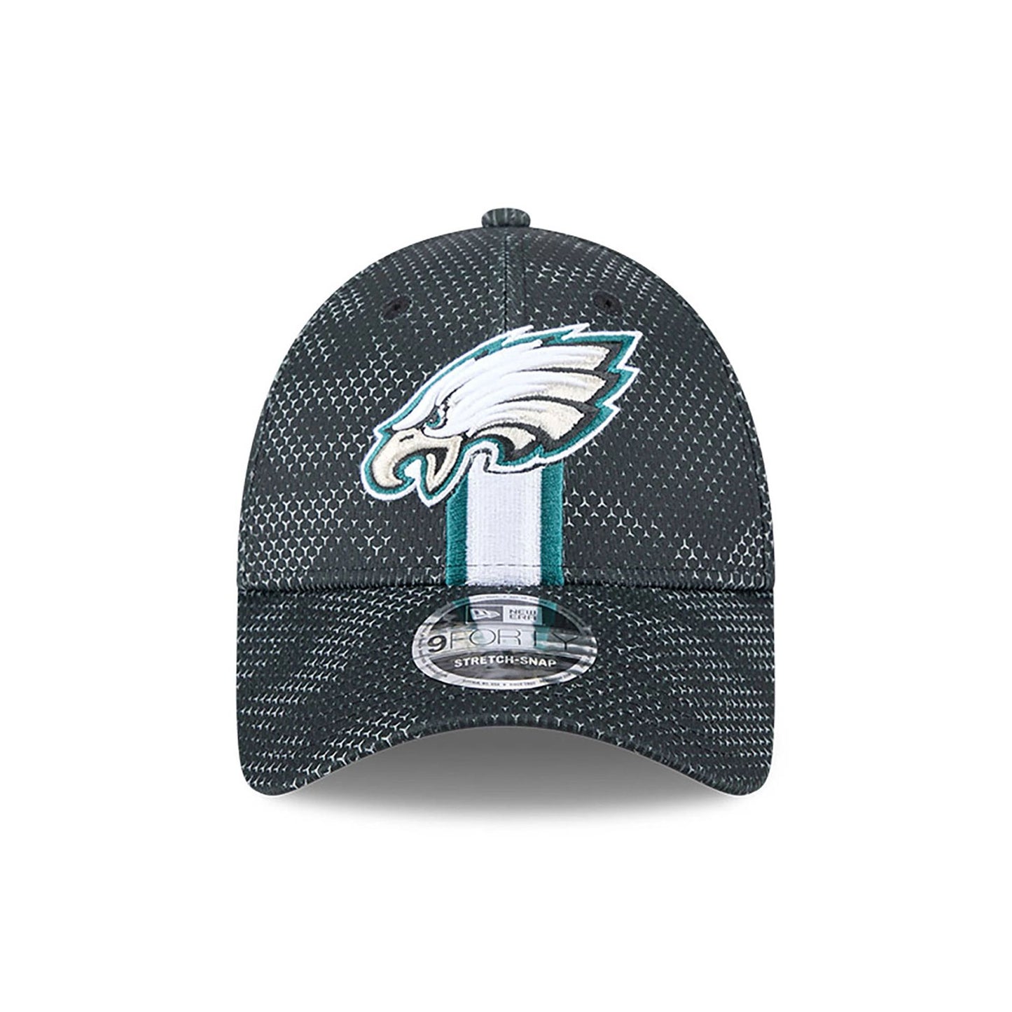 This is a Philadelphia Eagles NFL Sideline 2024 Dark Green 9FORTY Stretch Snap Cap 2