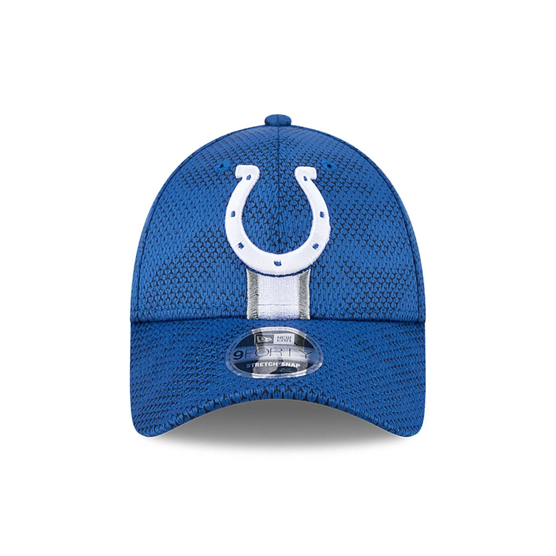 This is a Indianapolis Colts NFL Sideline 2024 Blue 9FORTY Stretch Snap Cap 2