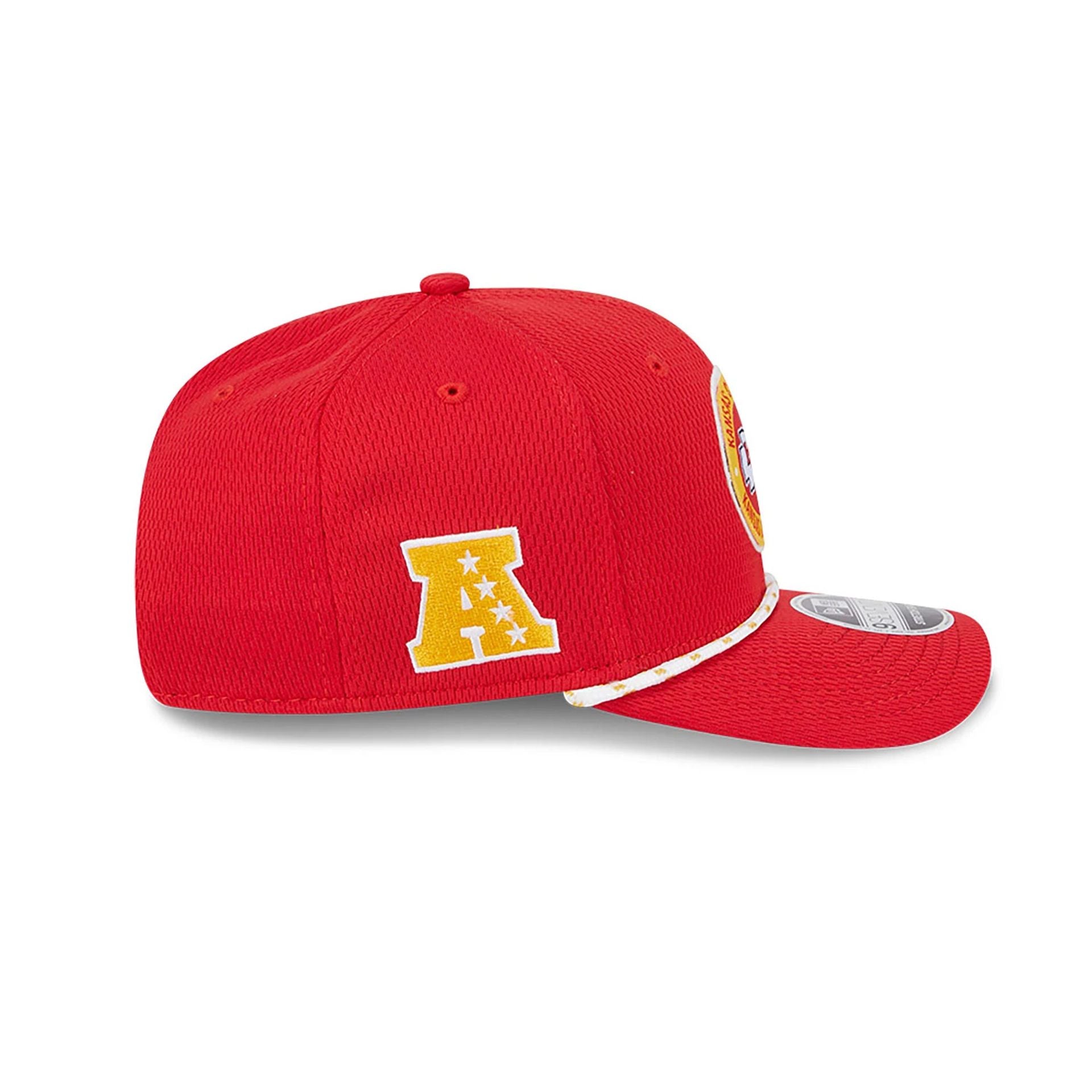 This is a Kansas City Chiefs NFL Sideline 2024 Red 9SEVENTY Stretch Snap Cap 6