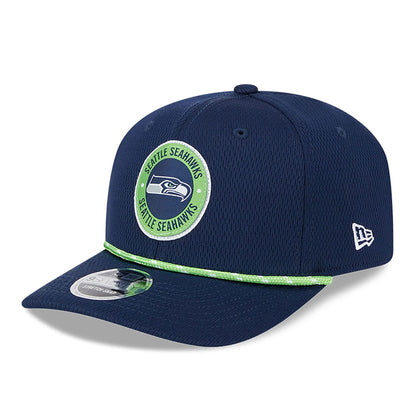 This is a Seattle Seahawks NFL Sideline 2024 Dark Blue 9SEVENTY Stretch Snap Cap 3