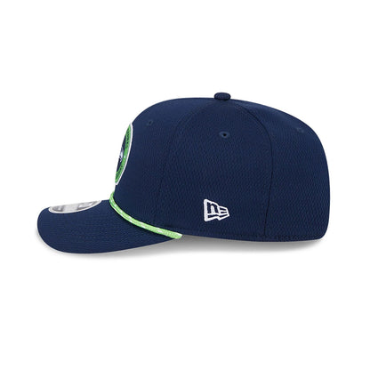 This is a Seattle Seahawks NFL Sideline 2024 Dark Blue 9SEVENTY Stretch Snap Cap 7