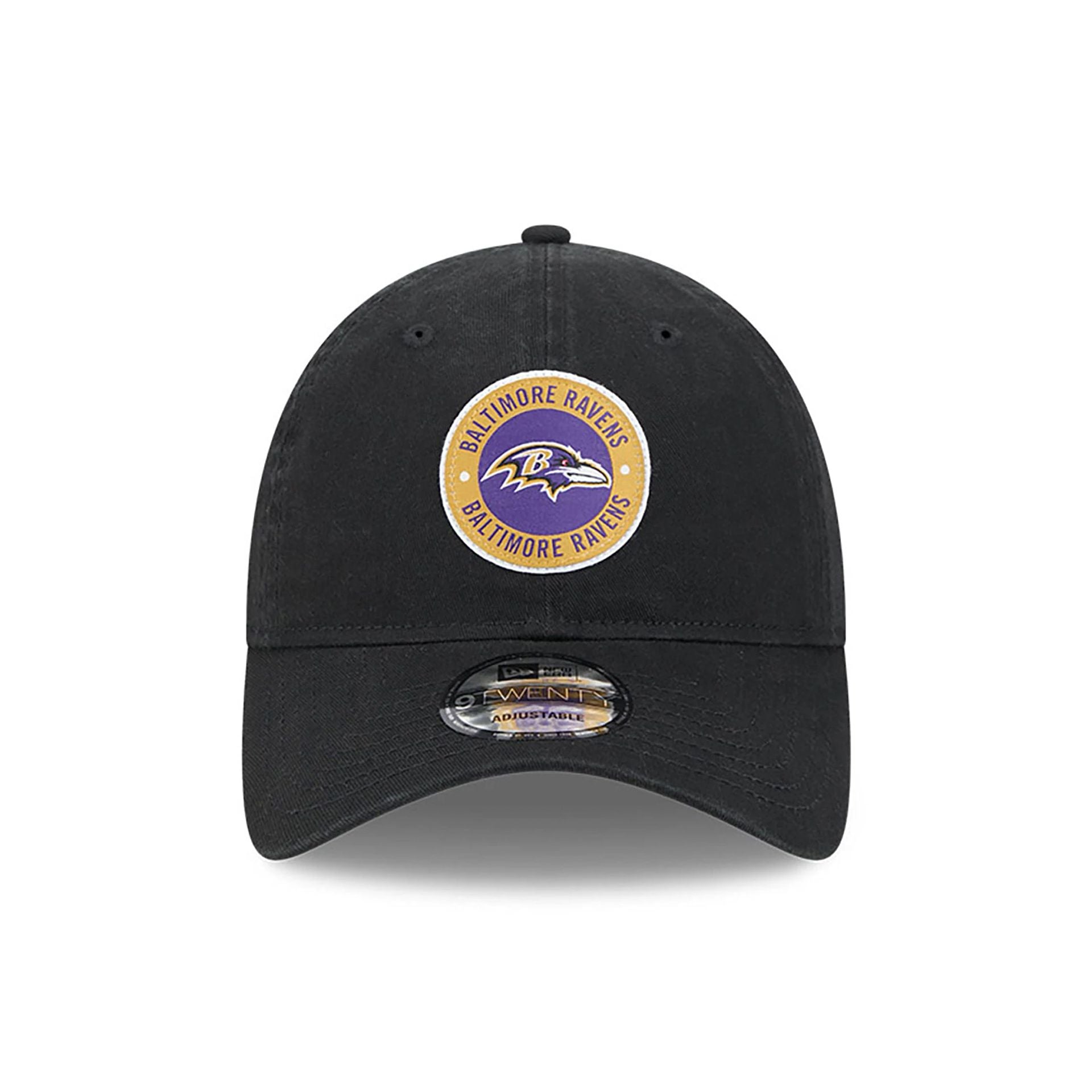 This is a Baltimore Ravens NFL Sideline 2024 Black 9TWENTY Adjustable Cap 2