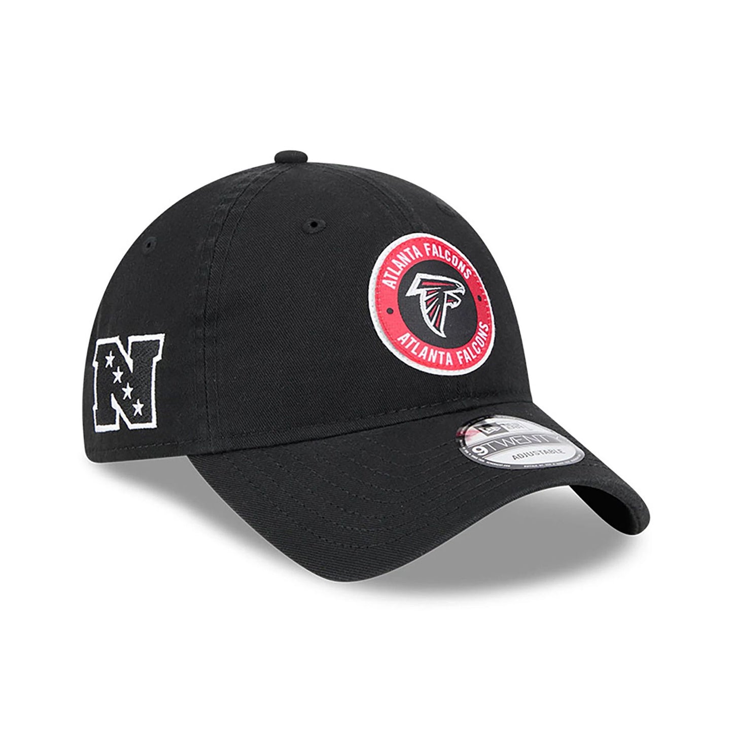 This is a Atlanta Falcons NFL Sideline 2024 Black 9TWENTY Adjustable Cap 1