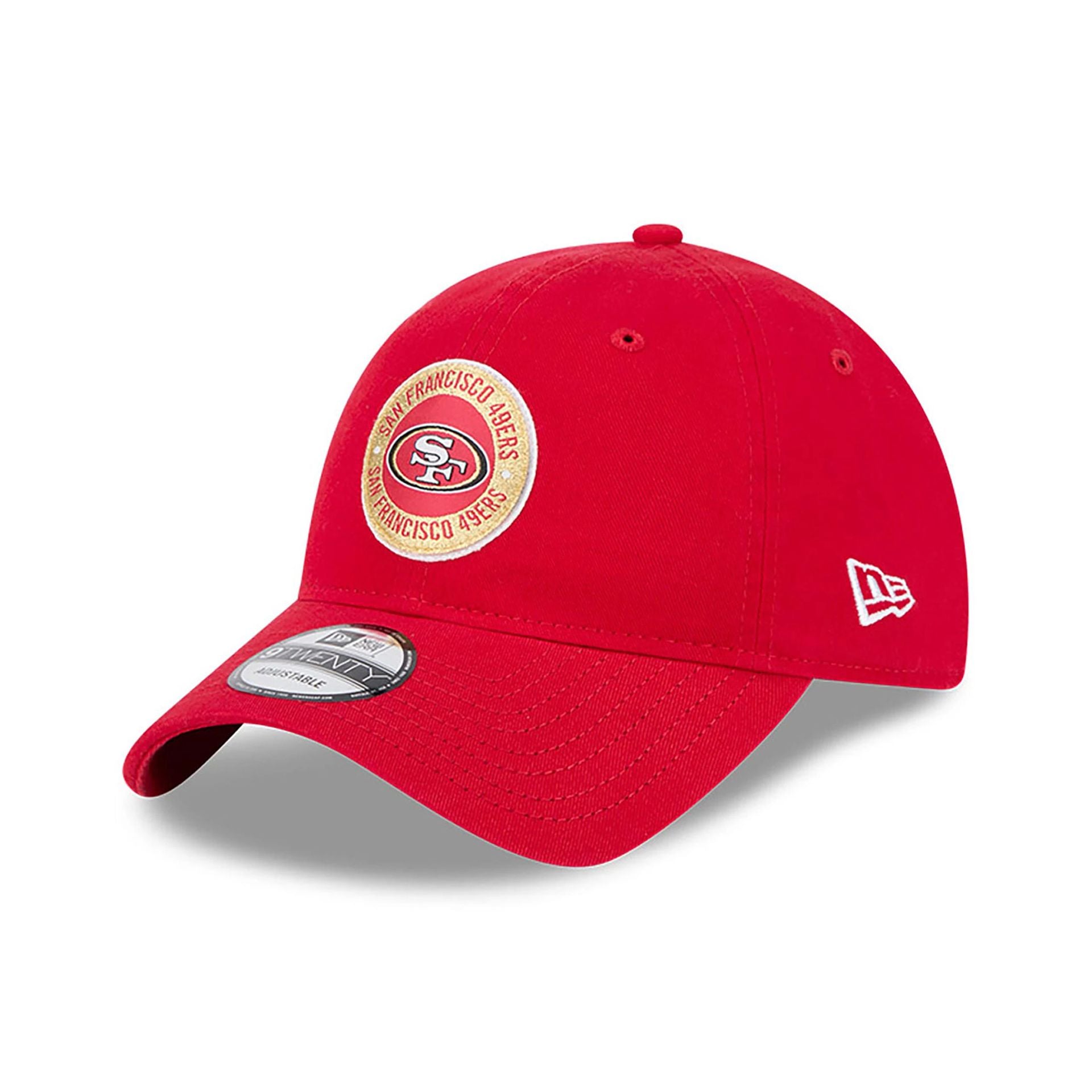 This is a San Francisco 49ers NFL Sideline 2024 Red 9TWENTY Adjustable Cap 3