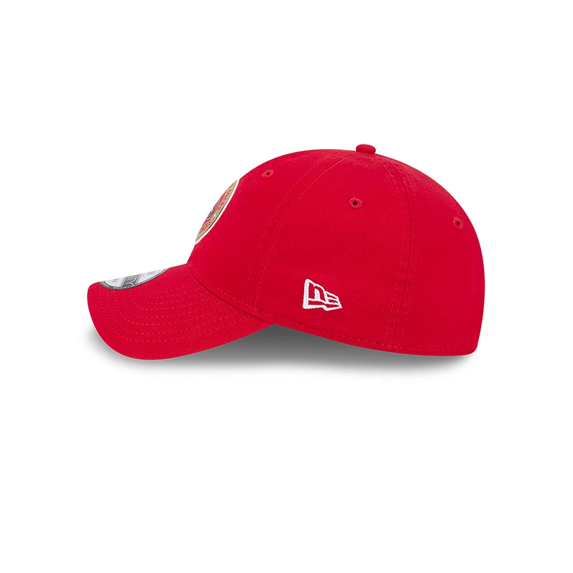 This is a San Francisco 49ers NFL Sideline 2024 Red 9TWENTY Adjustable Cap 7