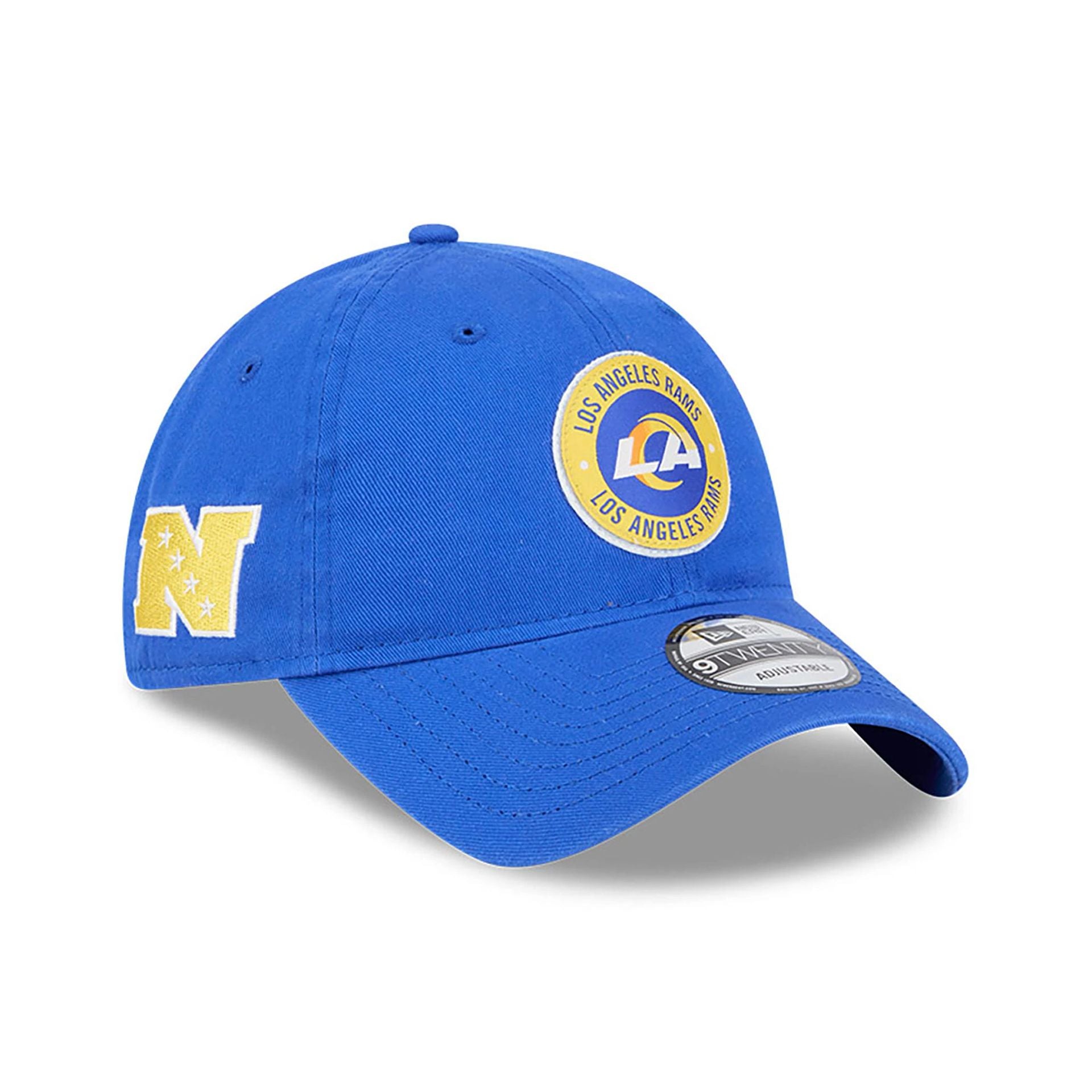 This is a LA Rams NFL Sideline 2024 Blue 9TWENTY Adjustable Cap 1