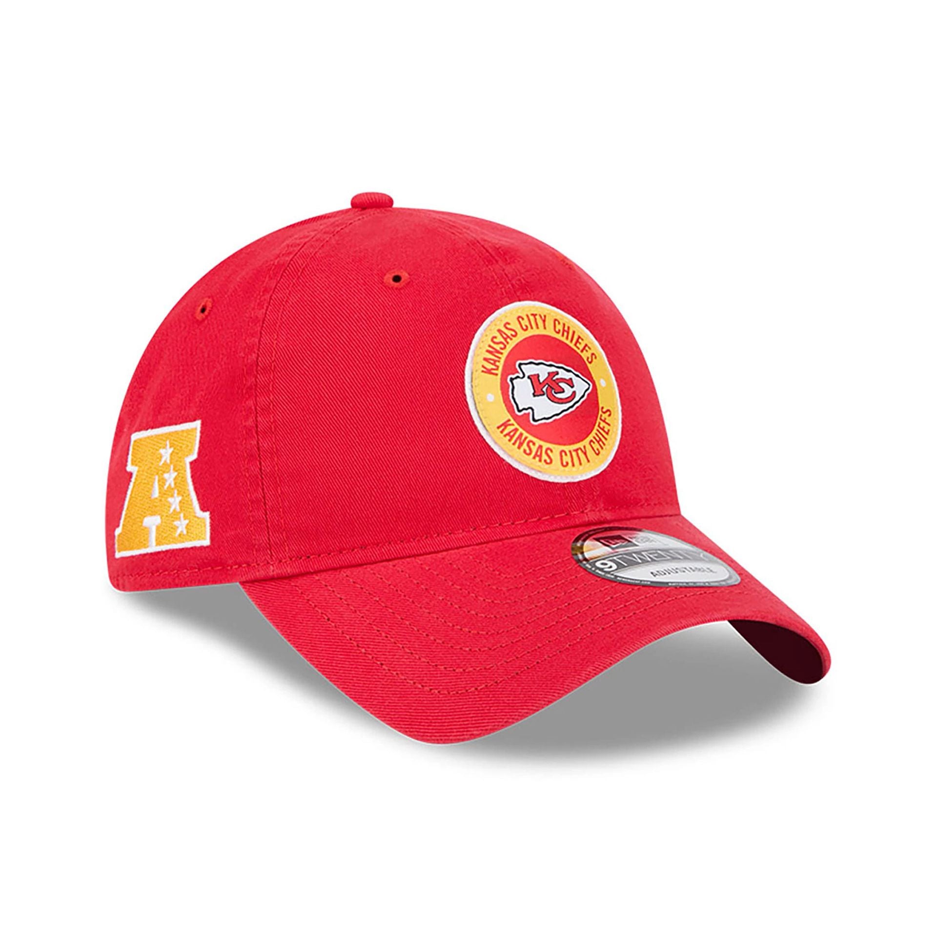 This is a Kansas City Chiefs NFL Sideline 2024 Red 9TWENTY Adjustable Cap 1