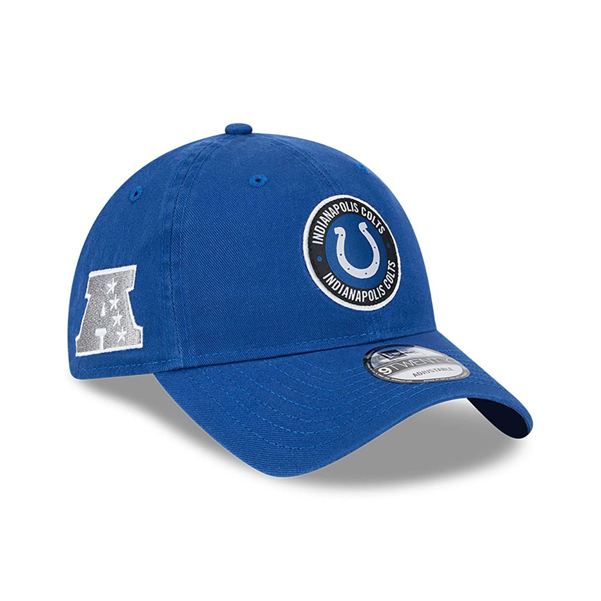 This is a Indianapolis Colts NFL Sideline 2024 Blue 9TWENTY Adjustable Cap 1