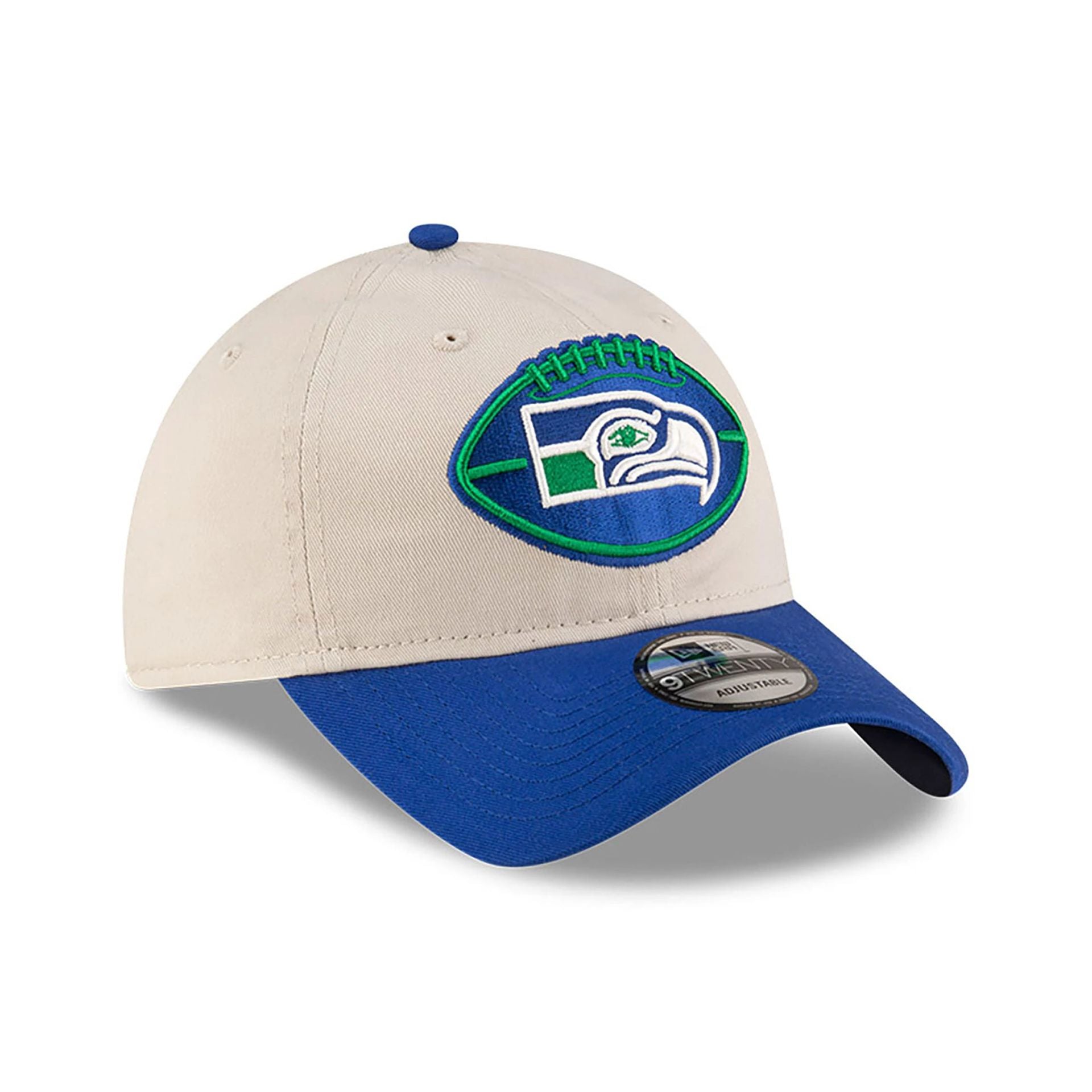 This is a Seattle Seahawks NFL Sideline 2024 Historic Beige 9TWENTY Adjustable Cap 3