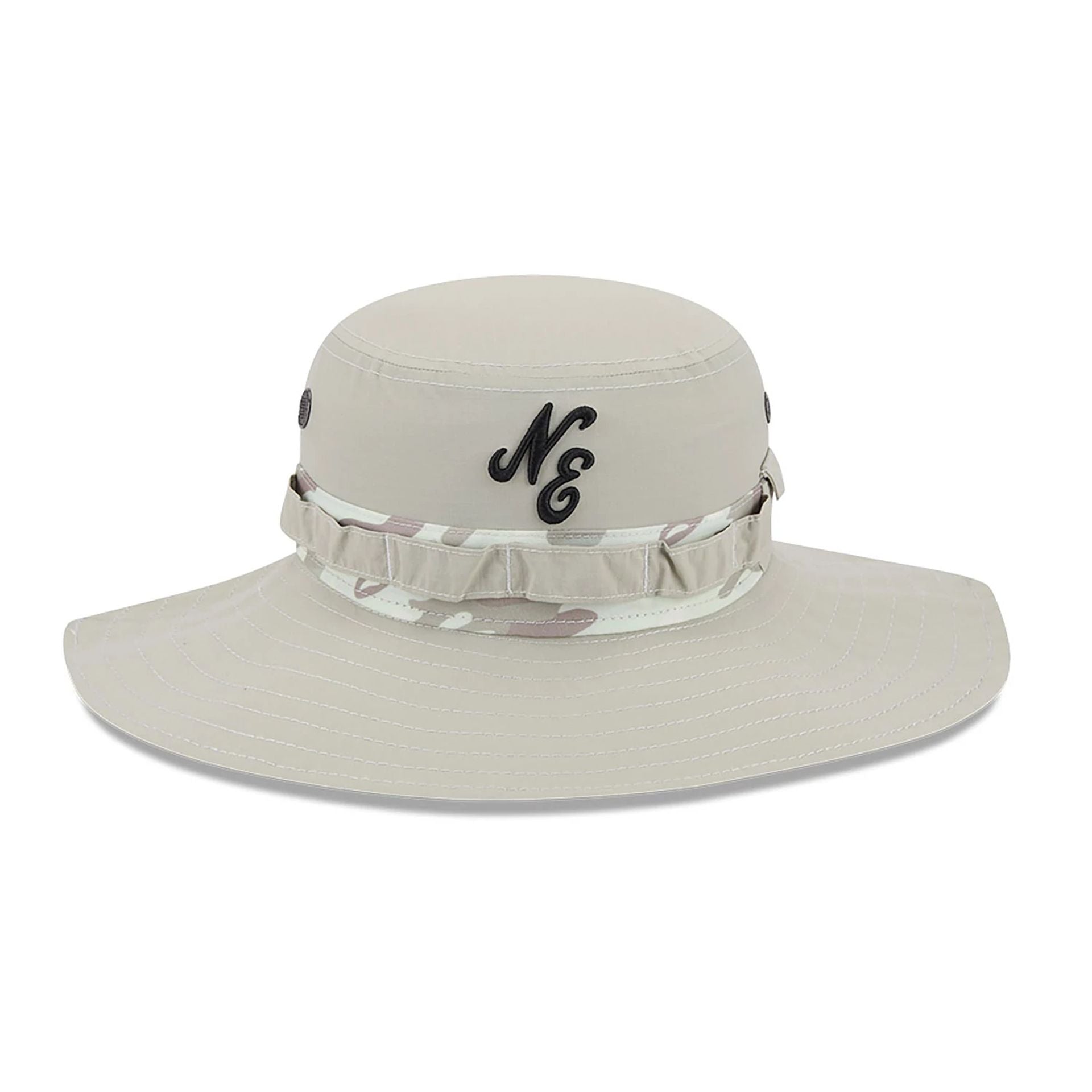 This is a New Era Fairway Light Beige Adventure Bucket Hat 1