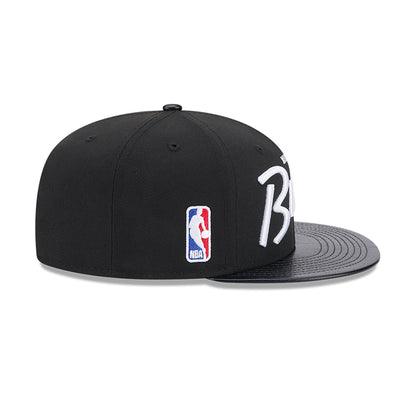 This is a Milwaukee Bucks Faux Leather Visor Black 9FIFTY Snapback Cap 5