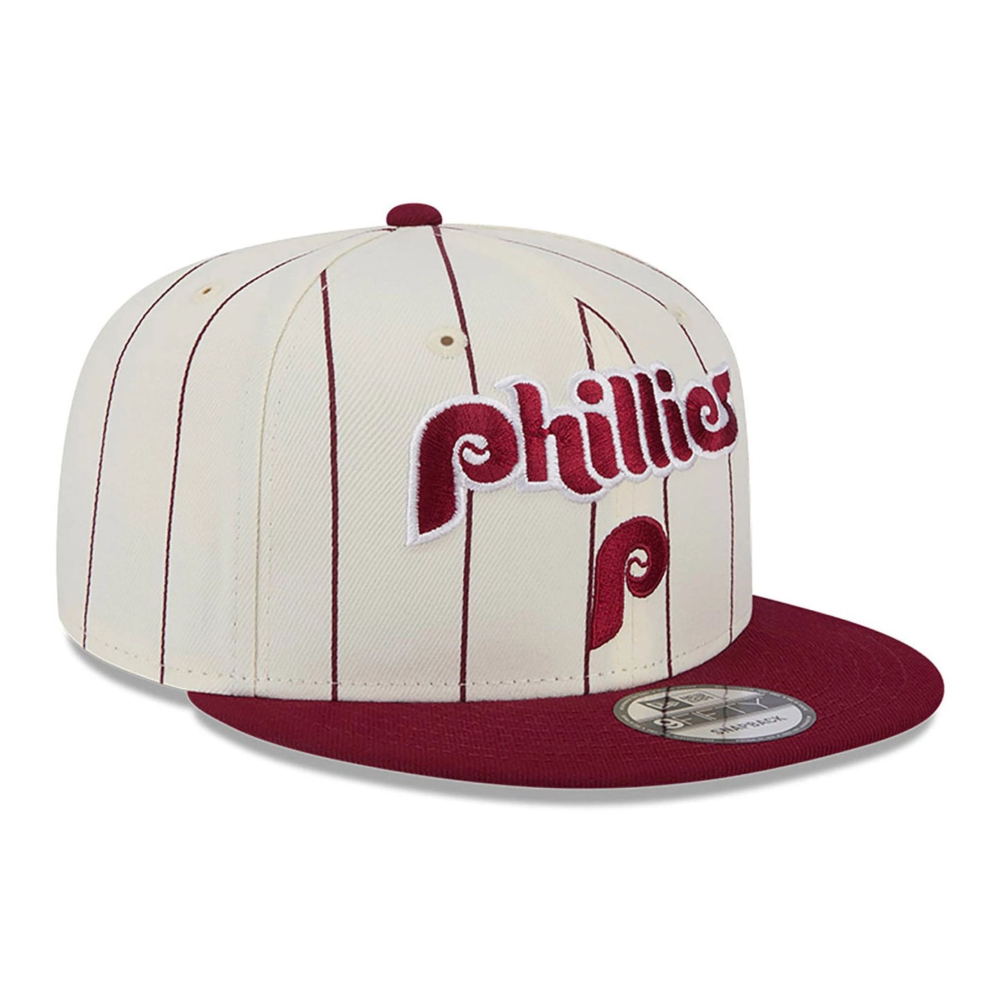 This is a Philadelphia Phillies Jersey Pinstripe Chrome White 9FIFTY Snapback Cap 4