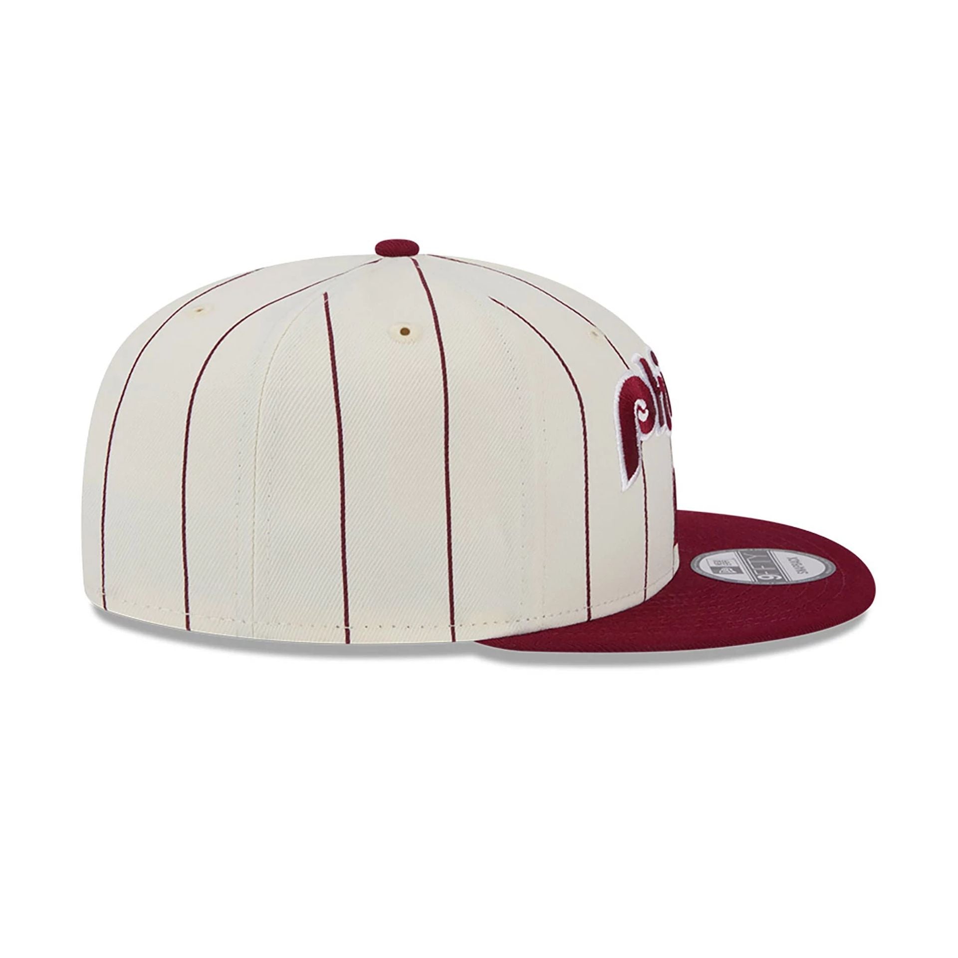 This is a Philadelphia Phillies Jersey Pinstripe Chrome White 9FIFTY Snapback Cap 6