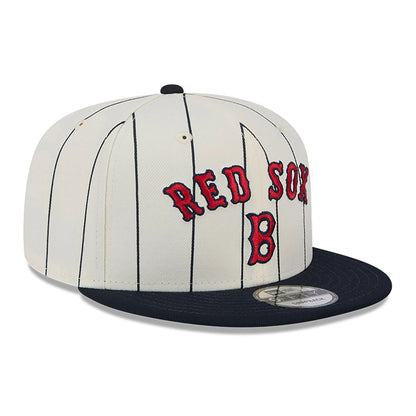 This is a Boston Red Sox Jersey Pinstripe Chrome White 9FIFTY Snapback Cap 4