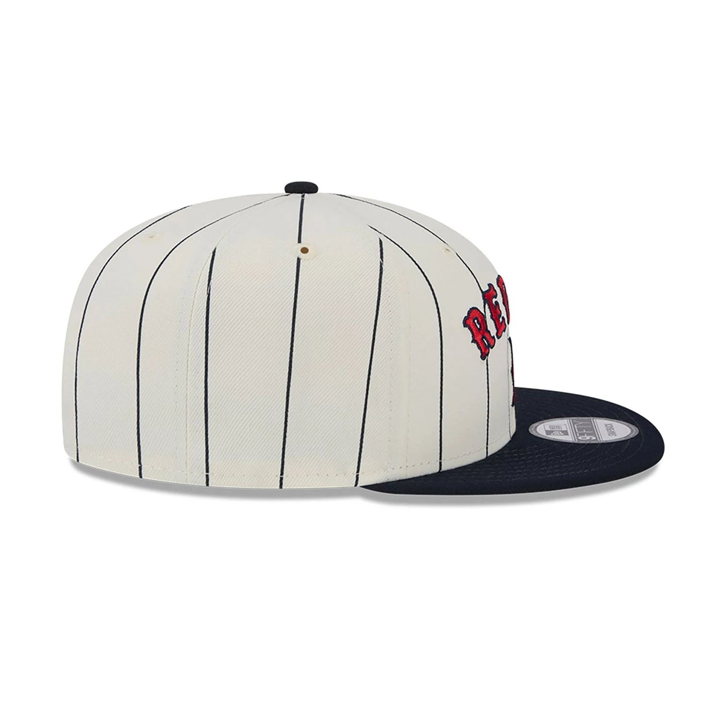 This is a Boston Red Sox Jersey Pinstripe Chrome White 9FIFTY Snapback Cap 6