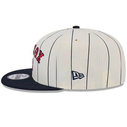 This is a Boston Red Sox Jersey Pinstripe Chrome White 9FIFTY Snapback Cap 7