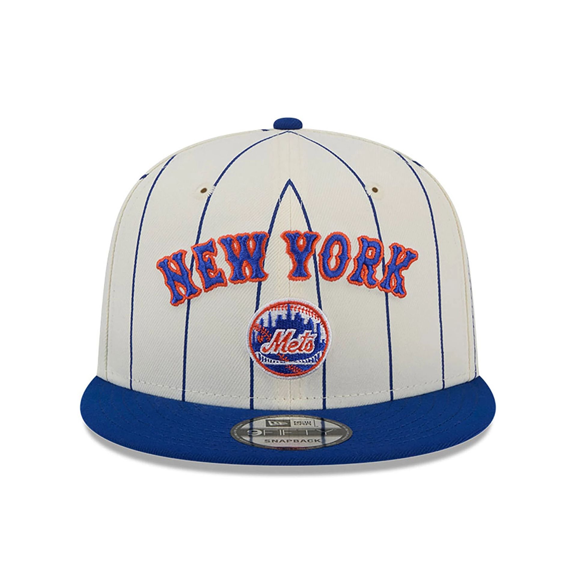 This is a New York Mets Jersey Pinstripe Chrome White 9FIFTY Snapback Cap 3