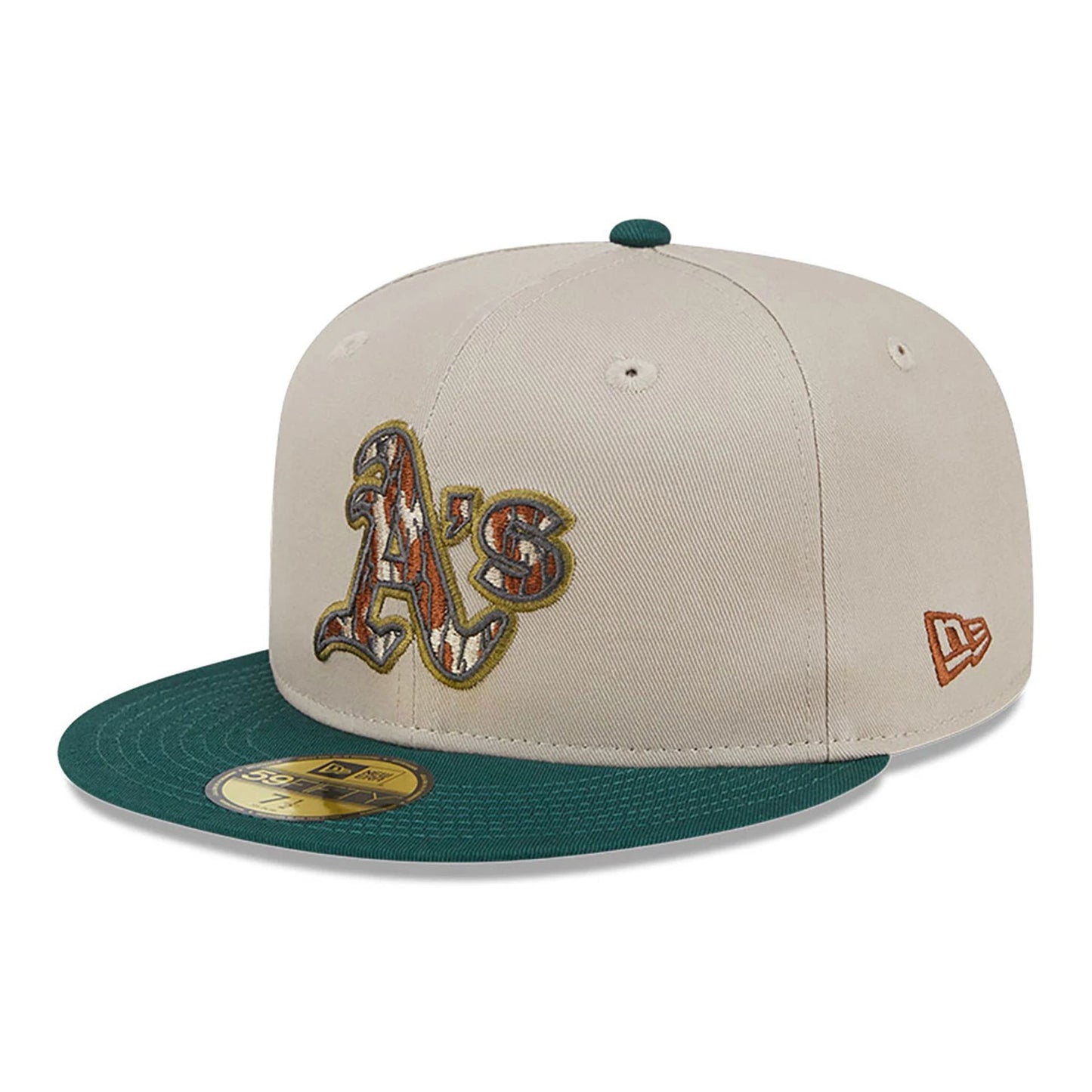 This is a Oakland Athletics Tree Bark Fill Grey 59FIFTY Fitted Cap 4