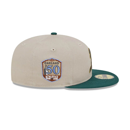 This is a Oakland Athletics Tree Bark Fill Grey 59FIFTY Fitted Cap 7