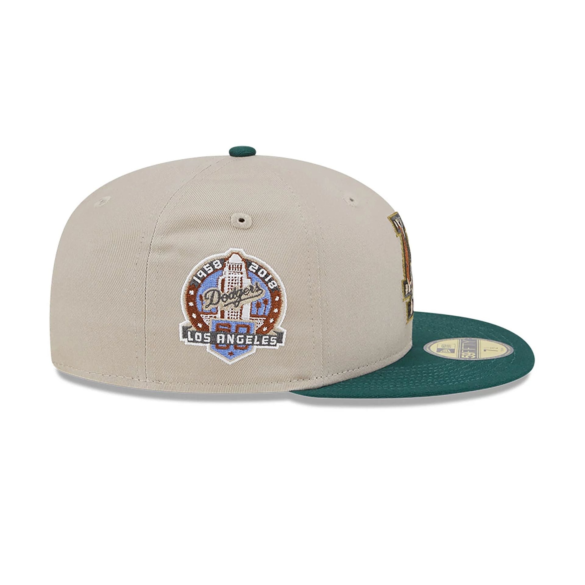 This is a LA Dodgers Tree Bark Fill Grey 59FIFTY Fitted Cap 5