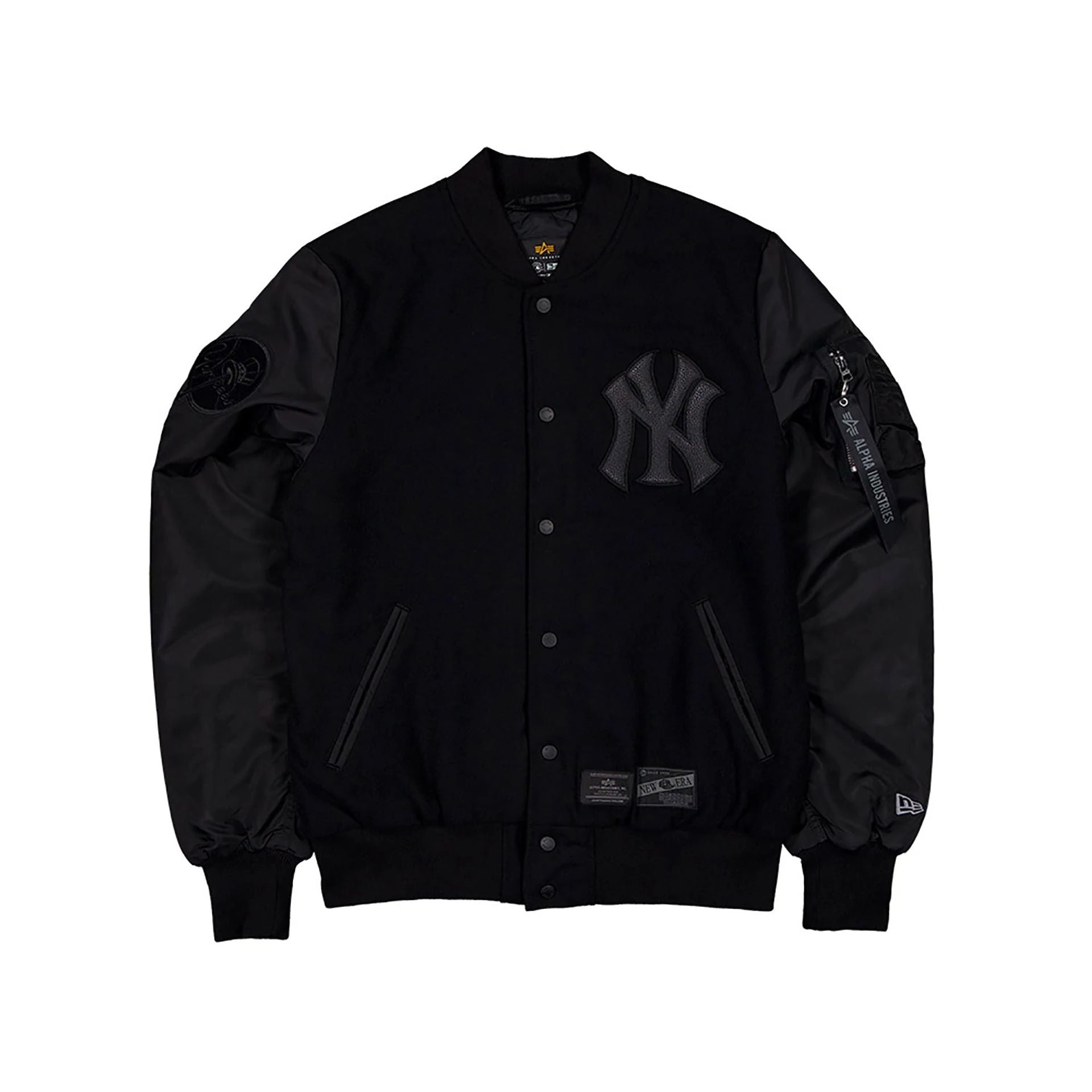 New York Yankees MLB x Alpha Industries Black On Black Varsity Jacket