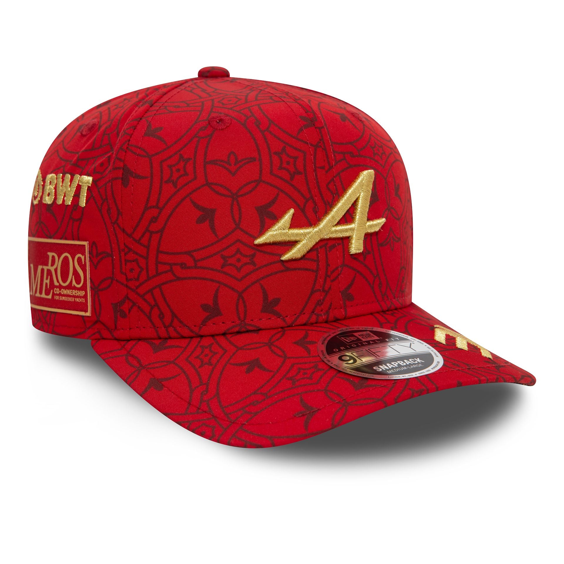 This is a Alpine Racing China Esteban Ocon Red 9FIFTY Original Fit Snapback Cap 2