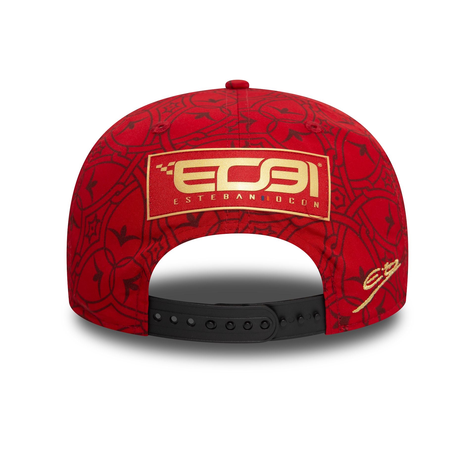 This is a Alpine Racing China Esteban Ocon Red 9FIFTY Original Fit Snapback Cap 5