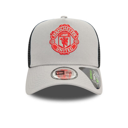 This is a Manchester United FC Seasonal Repreve Grey 9FORTY E-Frame Adjustable Trucker Cap 2