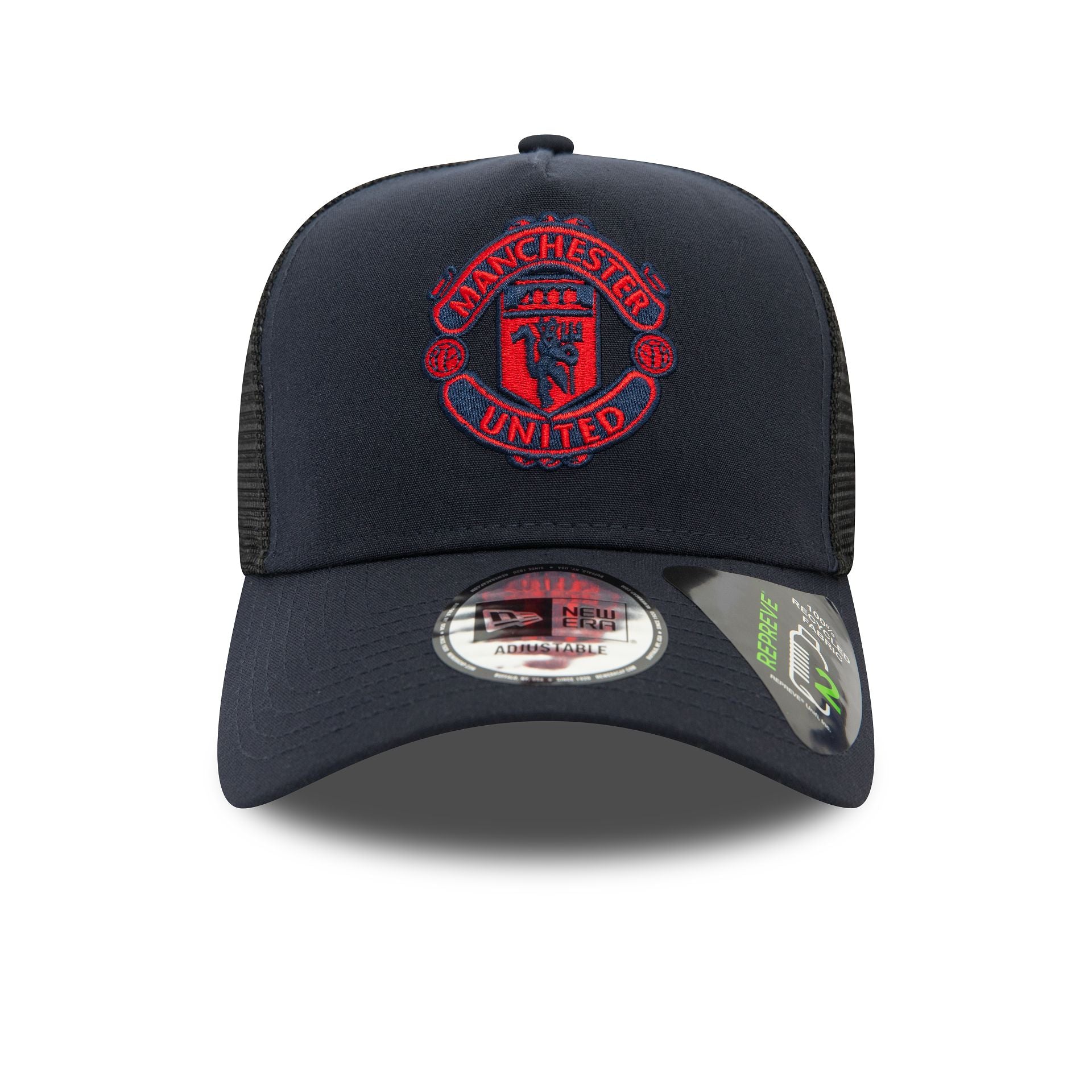 This is a Manchester United FC Seasonal Repreve Navy 9FORTY E-Frame Adjustable Trucker Cap 2