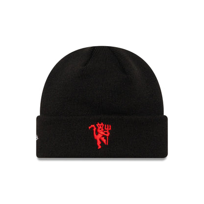 This is a Manchester United FC Youth Always Red Black Cuff Knit Beanie Hat 1