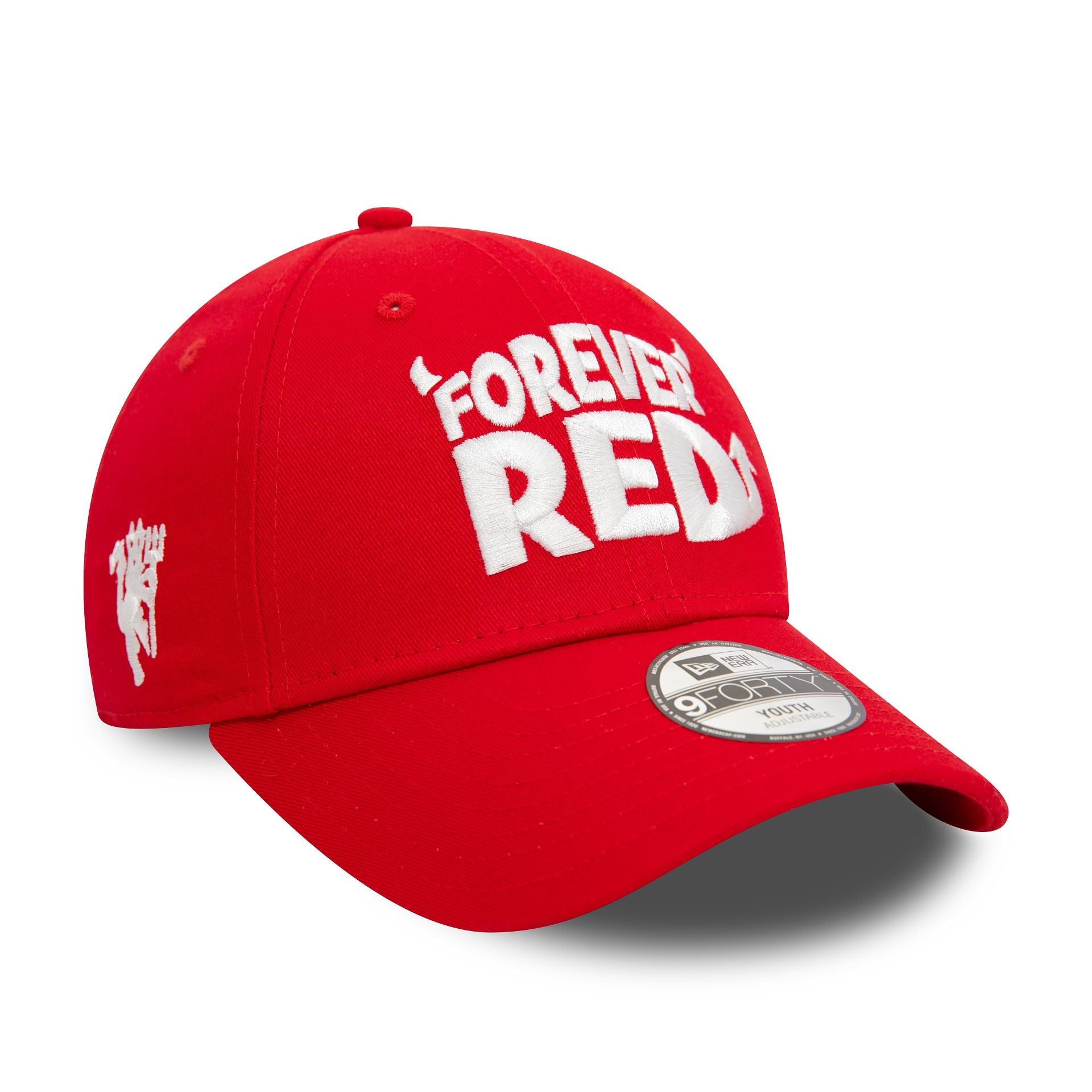 This is a Manchester United FC Youth Forever Red 9FORTY Adjustable Cap 1