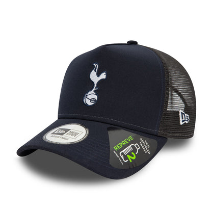 This is a Tottenham Hotspur FC Repreve Navy 9FORTY E-Frame Adjustable Trucker Cap 1