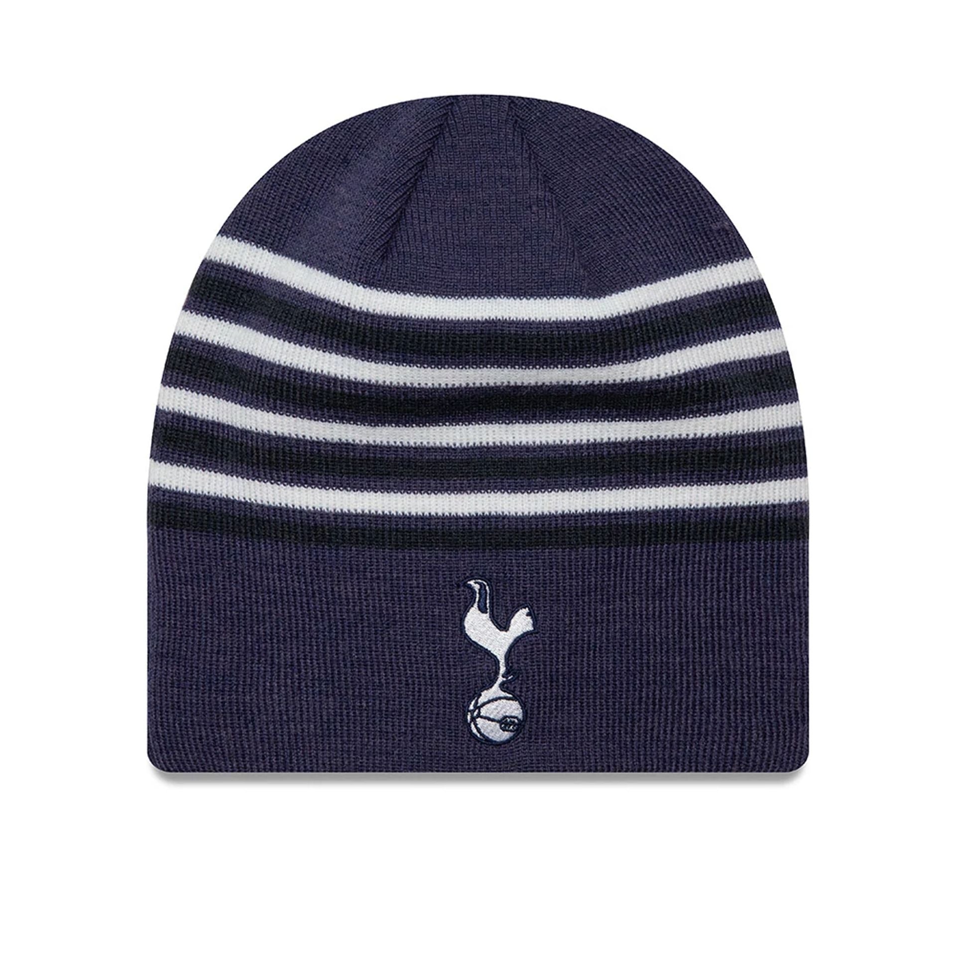 This is a Tottenham Hotspur FC Stripe Navy Beanie Hat 1