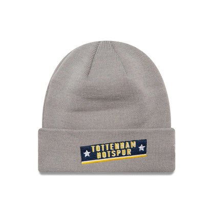 This is a Tottenham Hotspur FC Graphic Grey Cuff Knit Beanie Hat 1