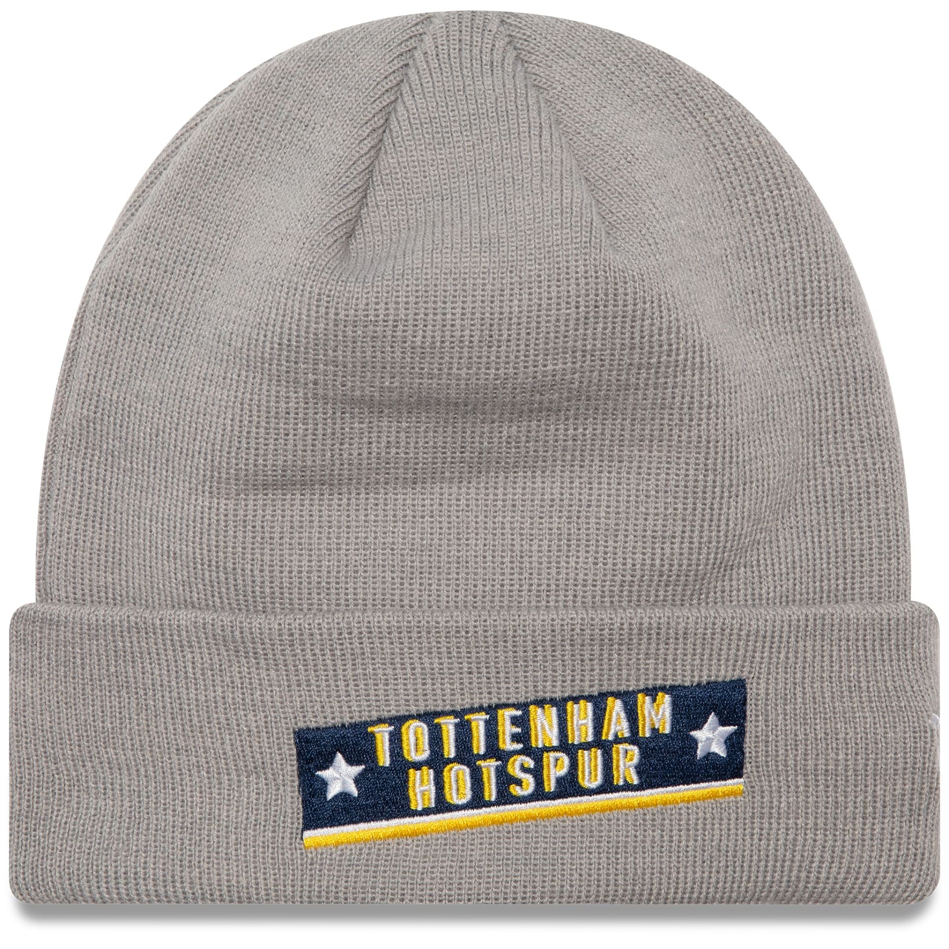 This is a Tottenham Hotspur FC Graphic Grey Cuff Knit Beanie Hat 1