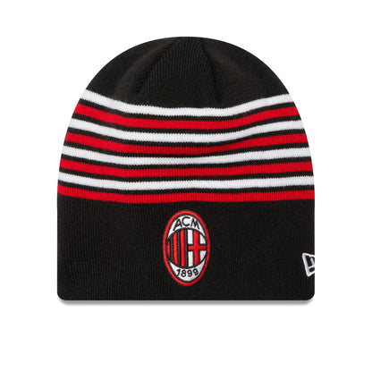 This is a AC Milan Stripe Black Beanie Hat 1