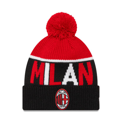 This is a AC Milan Sport Black Bobble Knit Beanie Hat 1