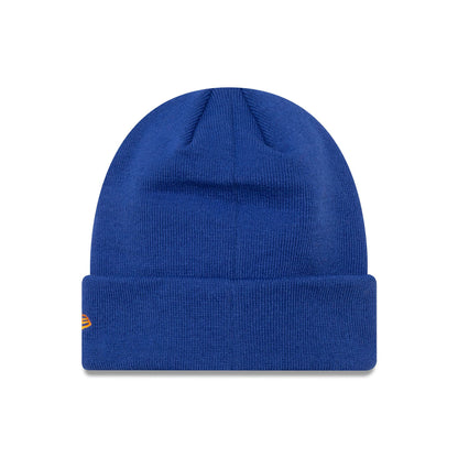 This is a Chelsea FC Lion Crest Seasonal Blue Cuff Knit Beanie Hat 2