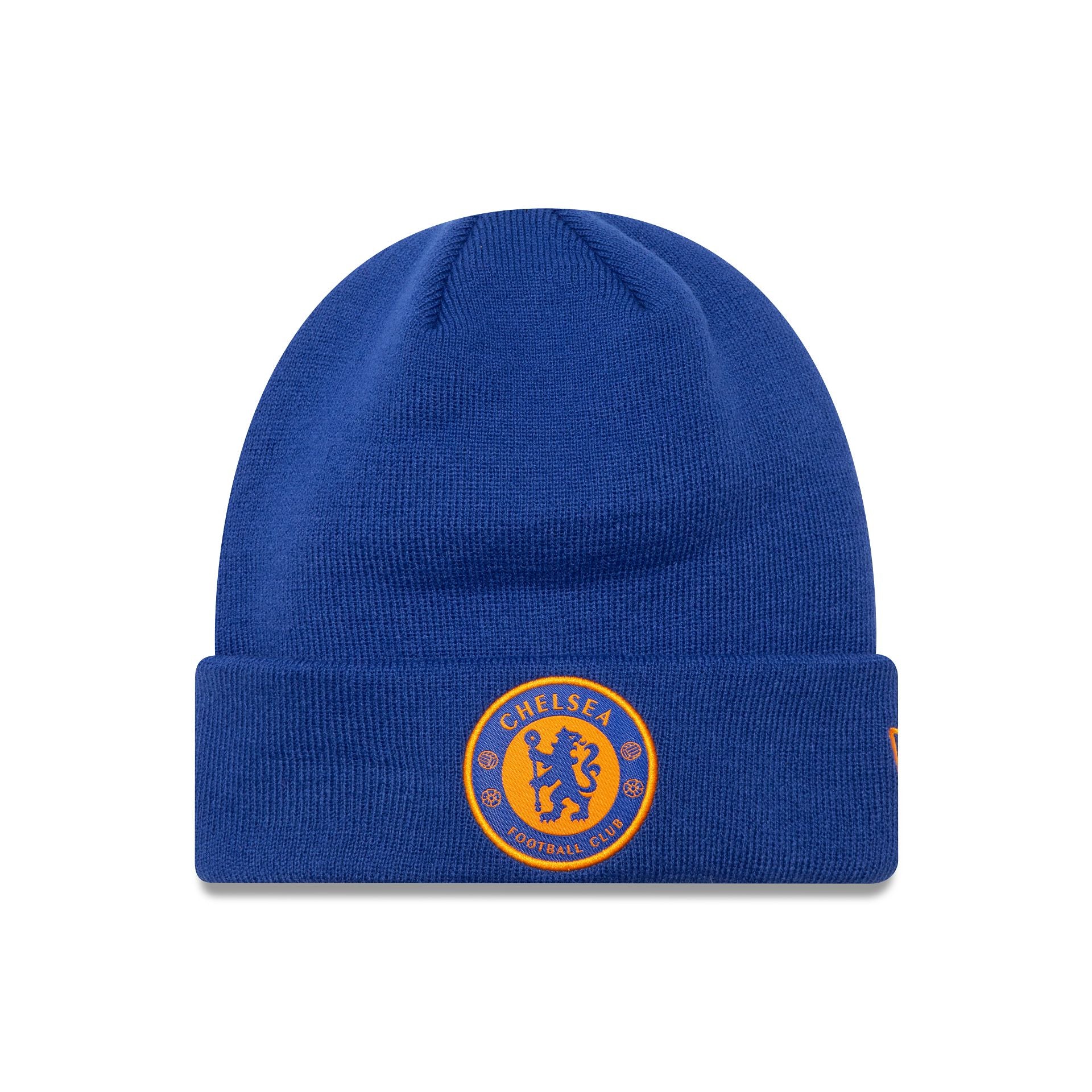 This is a Chelsea FC Lion Crest Seasonal Blue Cuff Knit Beanie Hat 1