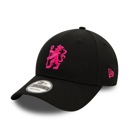 This is a Chelsea FC Lion Crest Seasonal Black 9FORTY Adjustable Cap 1