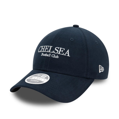 This is a Chelsea FC Wordmark Womens Suede Navy 9FORTY Adjustable Cap 2