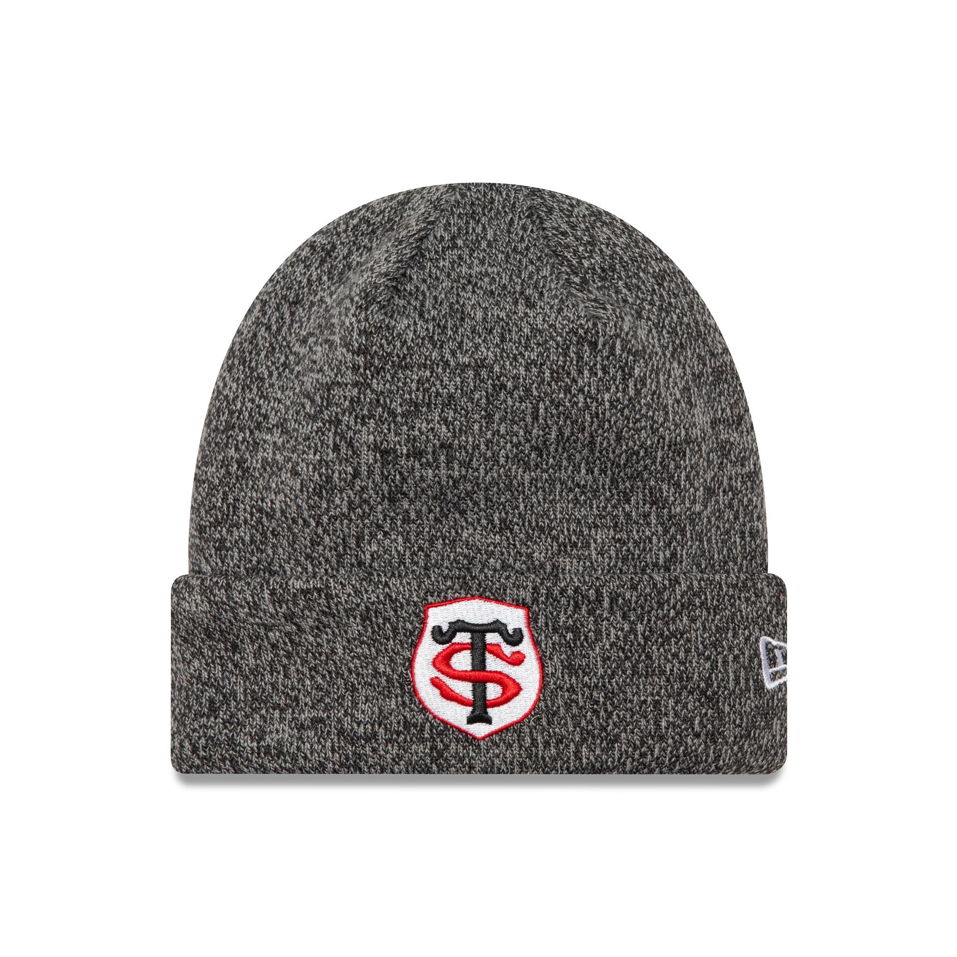 This is a Stade Toulousain Marl Black Cuff Knit Beanie Hat 1