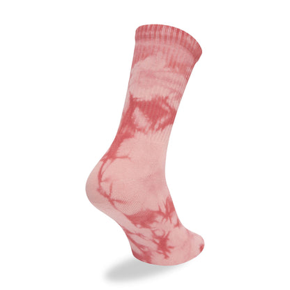 This is a New Era Tie Dye Pastel Pink Crew Socks 3