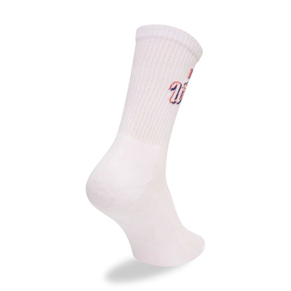 This is a LA Dodgers World Series White Crew Socks 3