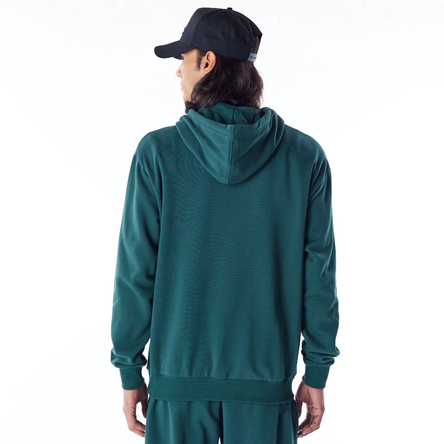 The Male model is wearing Chicago White Sox League Essential Dark Green Oversized Pullover Hoodie 3